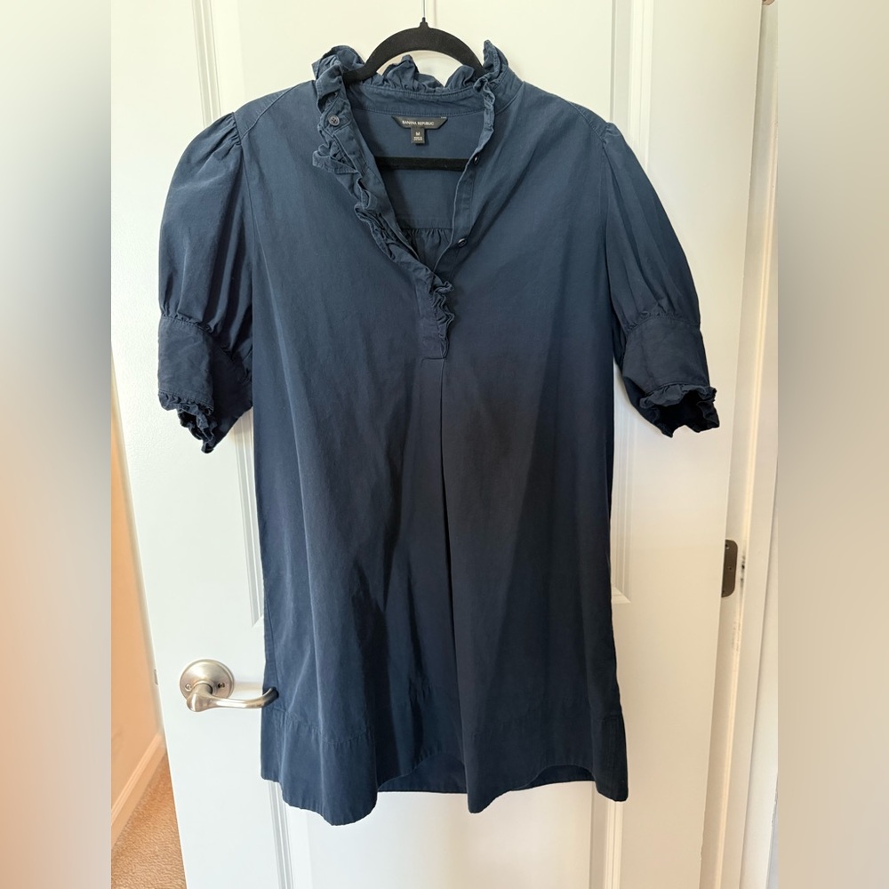 Ba­nana Re­pub­lic Mari Poplin Ruffle Mini Dress